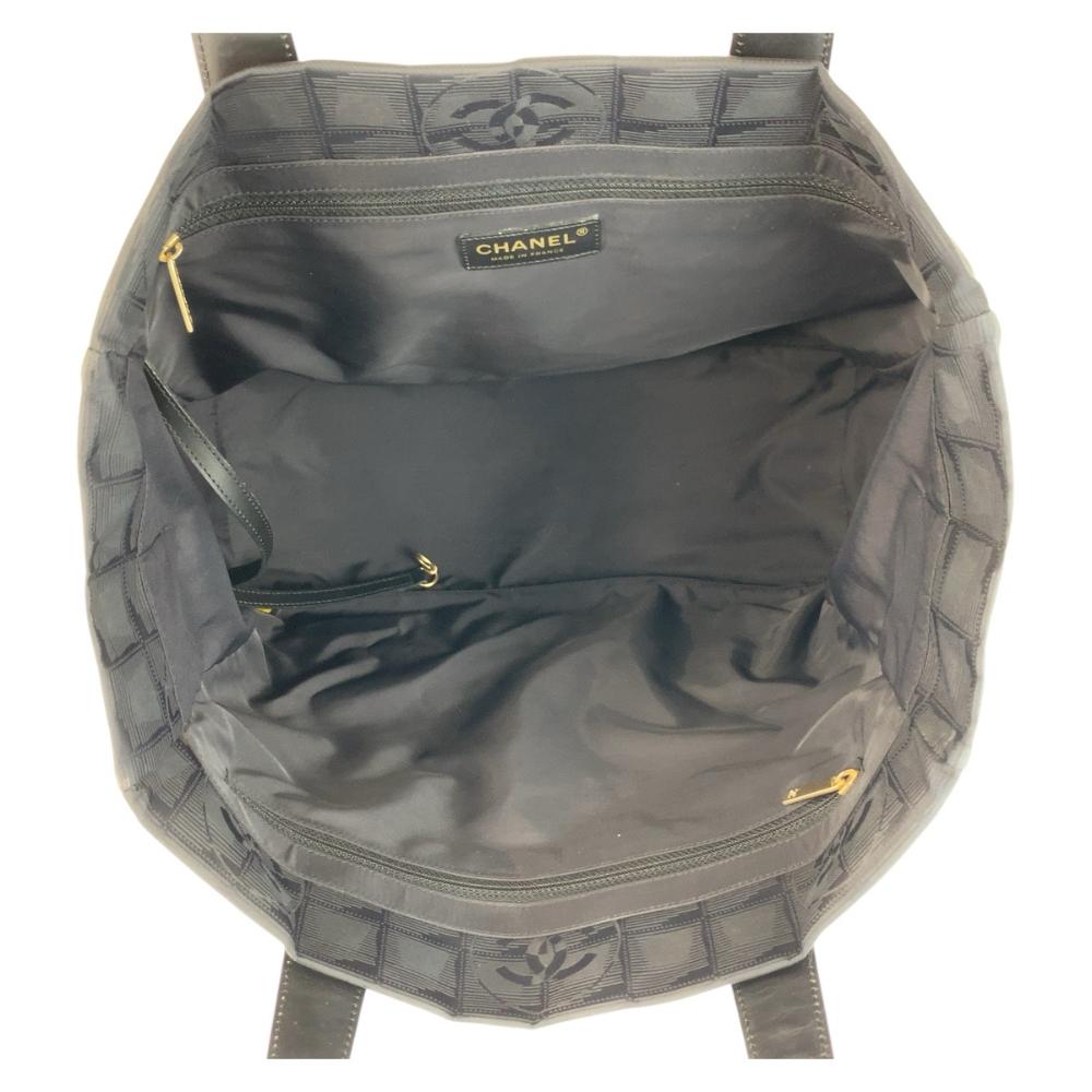 Black Leather Chanel Travel Line