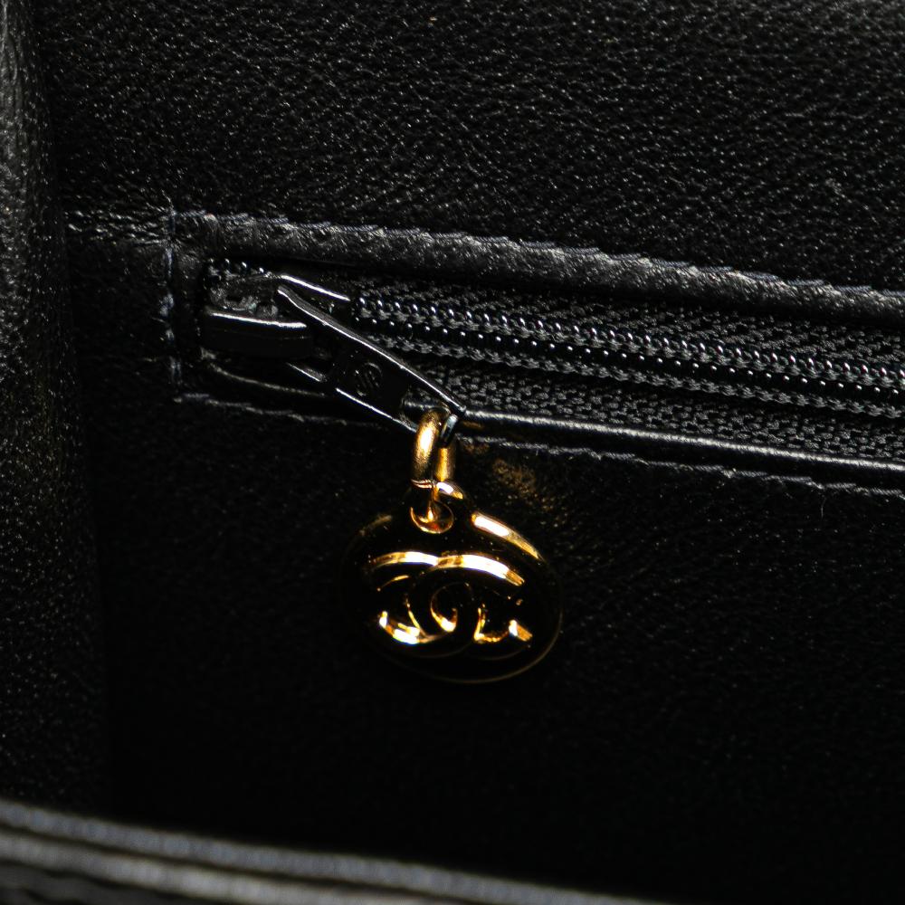 Black Leather Chanel Flap Bag