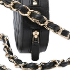 Black Leather Chanel Crossbody Bag