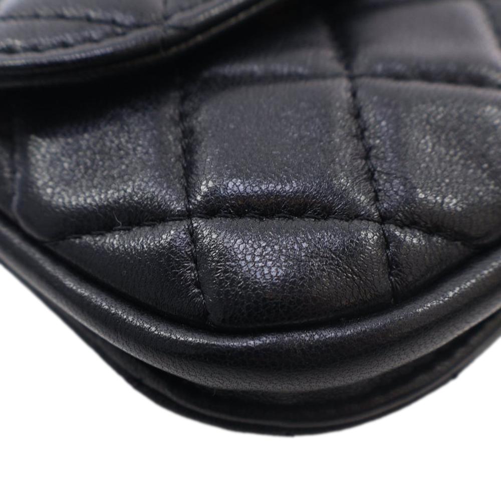 Black Leather Chanel Flap Bag