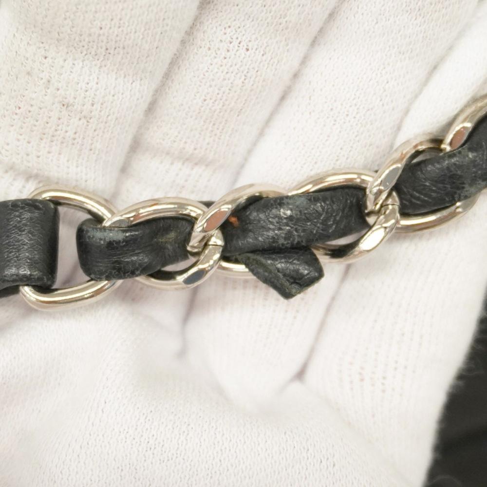 Black Leather Chanel Shoulder Bag