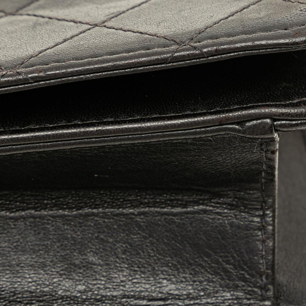 Black Leather Chanel Flap Bag