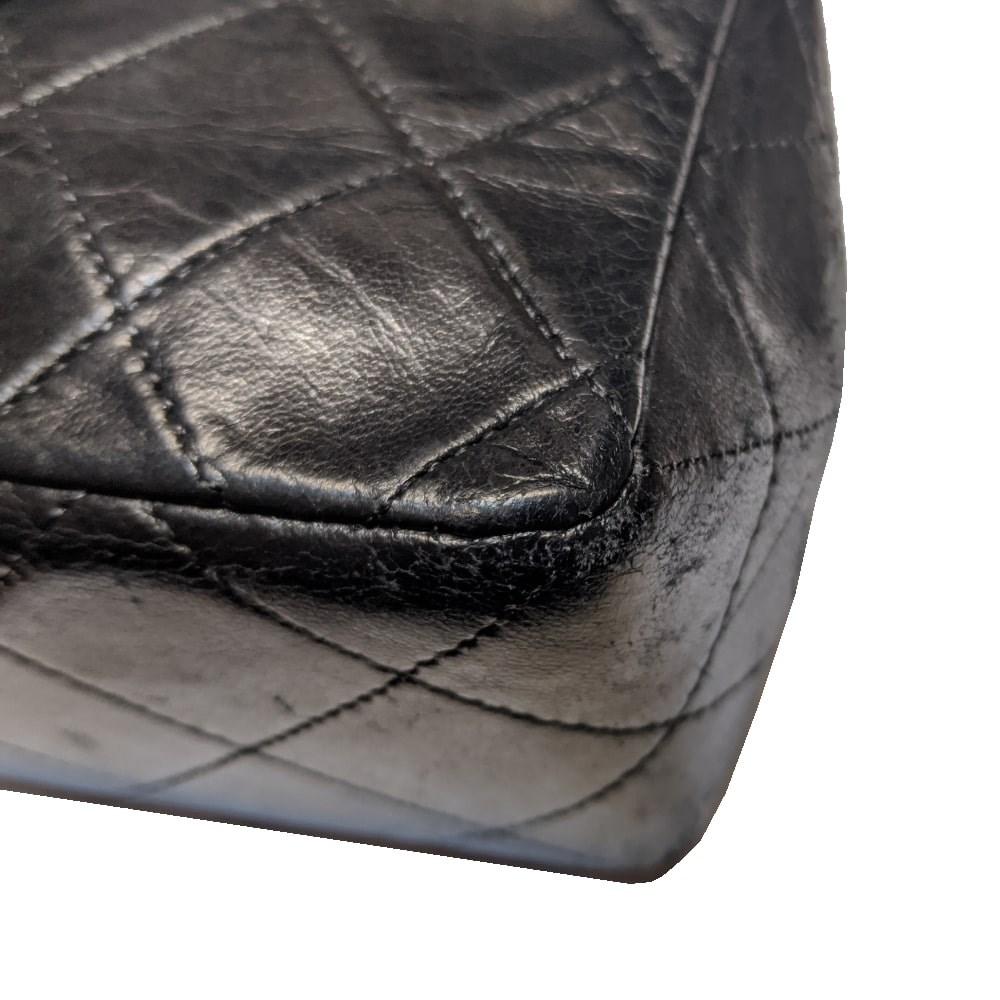 Black Leather Chanel Crossbody Bag