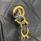 Black Leather Chanel Shoulder Bag