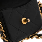 Black Leather Chanel Flap Bag
