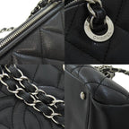 Black Leather Chanel Shoulder Bag
