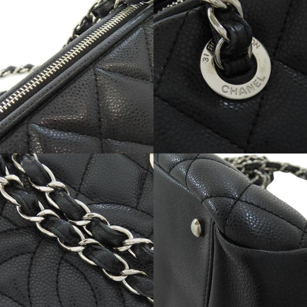 Black Leather Chanel Shoulder Bag