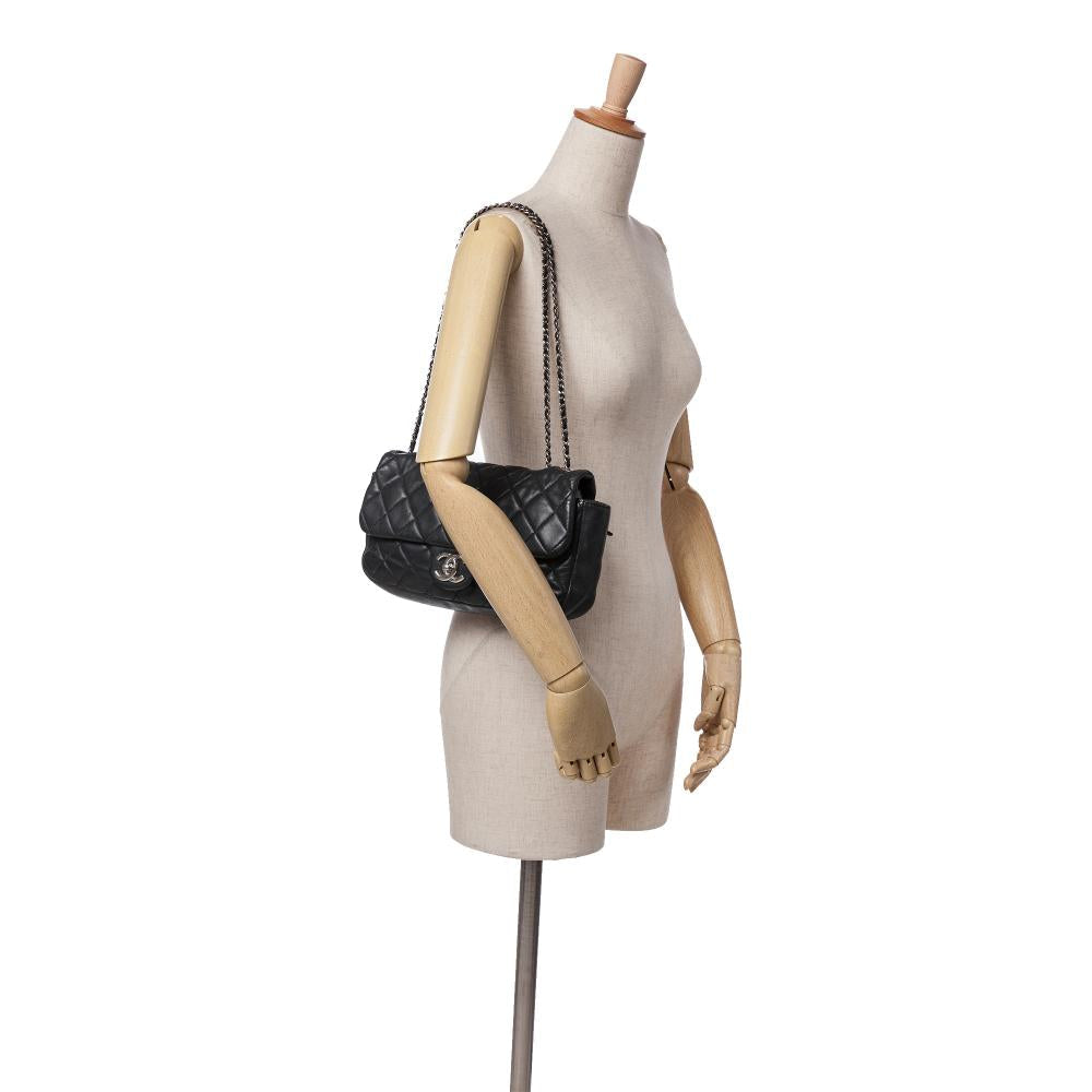 Black Leather Chanel Flap Bag