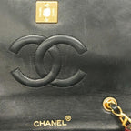 Black Leather Chanel Shoulder Bag