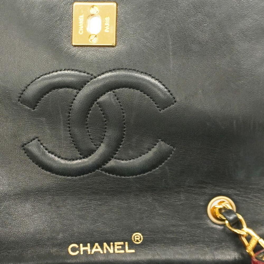 Black Leather Chanel Shoulder Bag