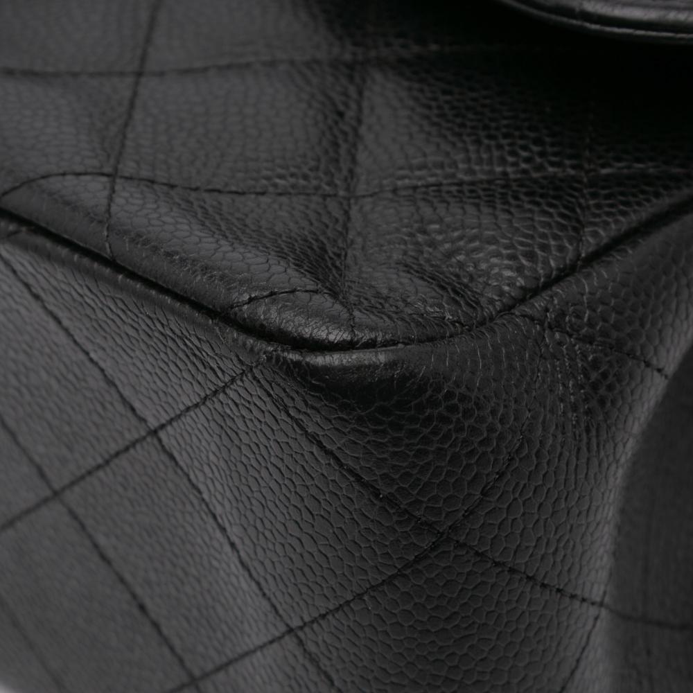 Black Leather Chanel Flap Bag