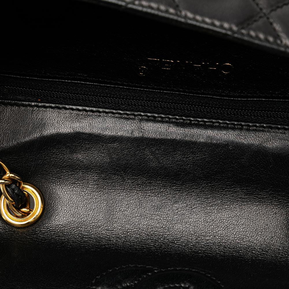 Black Leather Chanel Flap Bag