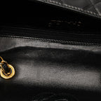Black Leather Chanel Flap Bag