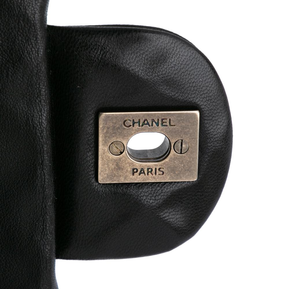 Black Leather Chanel Flap Bag