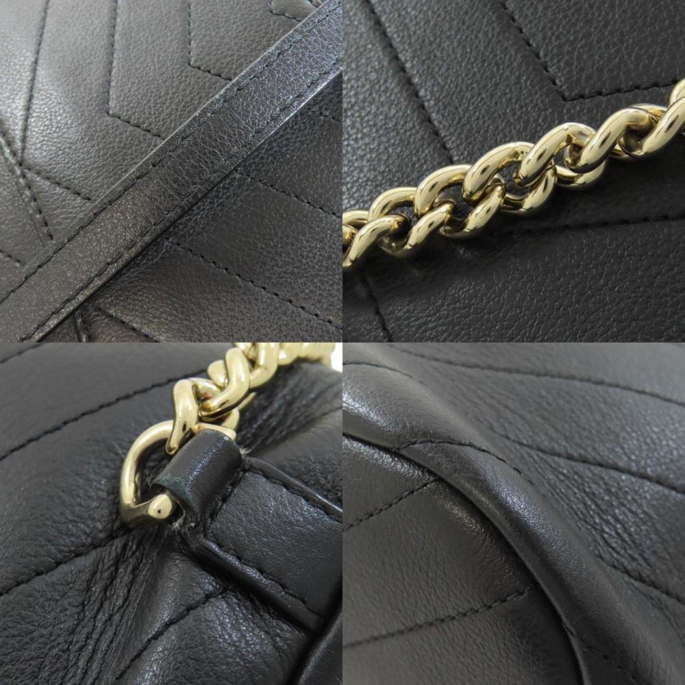 Black Leather Chanel Backpack