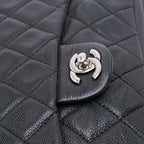 Black Leather Chanel Flap Bag