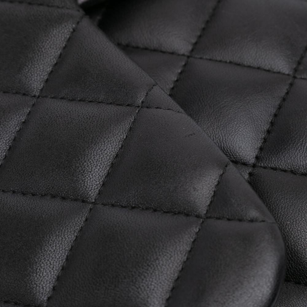 Black Leather Chanel Flap Bag