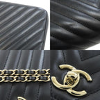 Black Leather Chanel Travel Bag