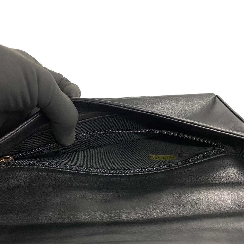 Black Leather Chanel Shoulder Bag