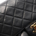 Black Leather Chanel Flap Bag