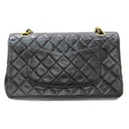 Black Leather Chanel Flap Bag
