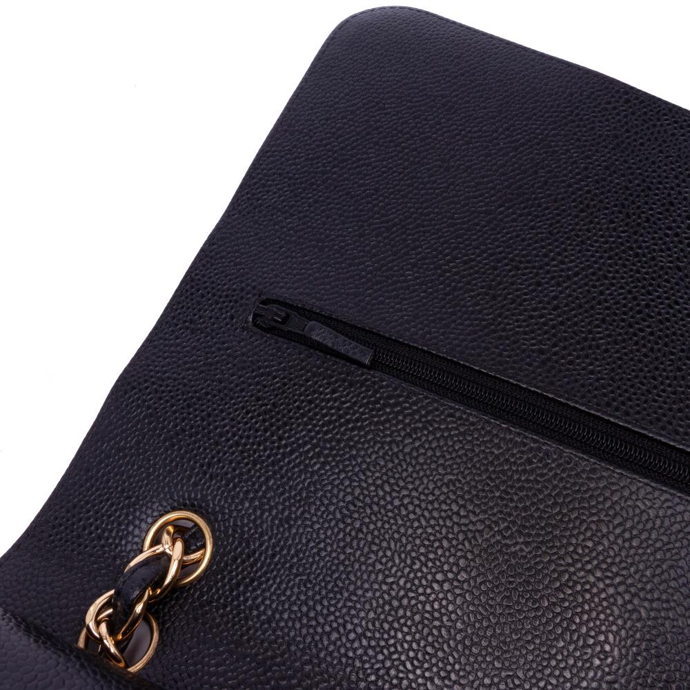 Black Leather Chanel Flap Bag