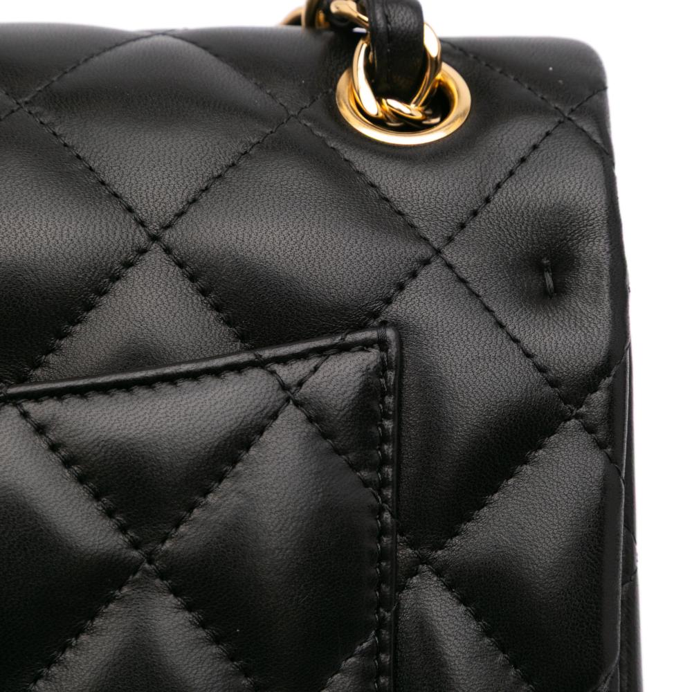 Black Leather Chanel Flap Bag