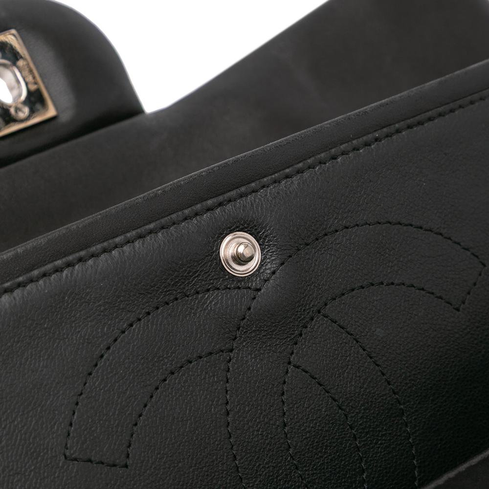 Black Leather Chanel Flap Bag