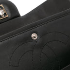 Black Leather Chanel Flap Bag