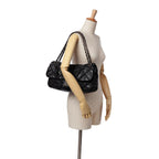 Black Leather Chanel Shoulder Bag
