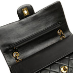 Black Leather Chanel Flap Bag