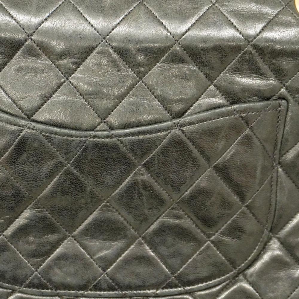 Black Leather Chanel Flap Bag