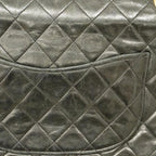 Black Leather Chanel Flap Bag