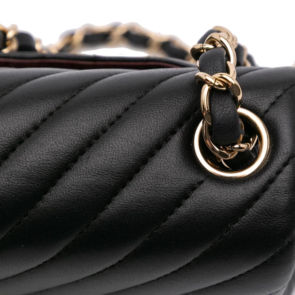 Black Leather Chanel Flap Bag