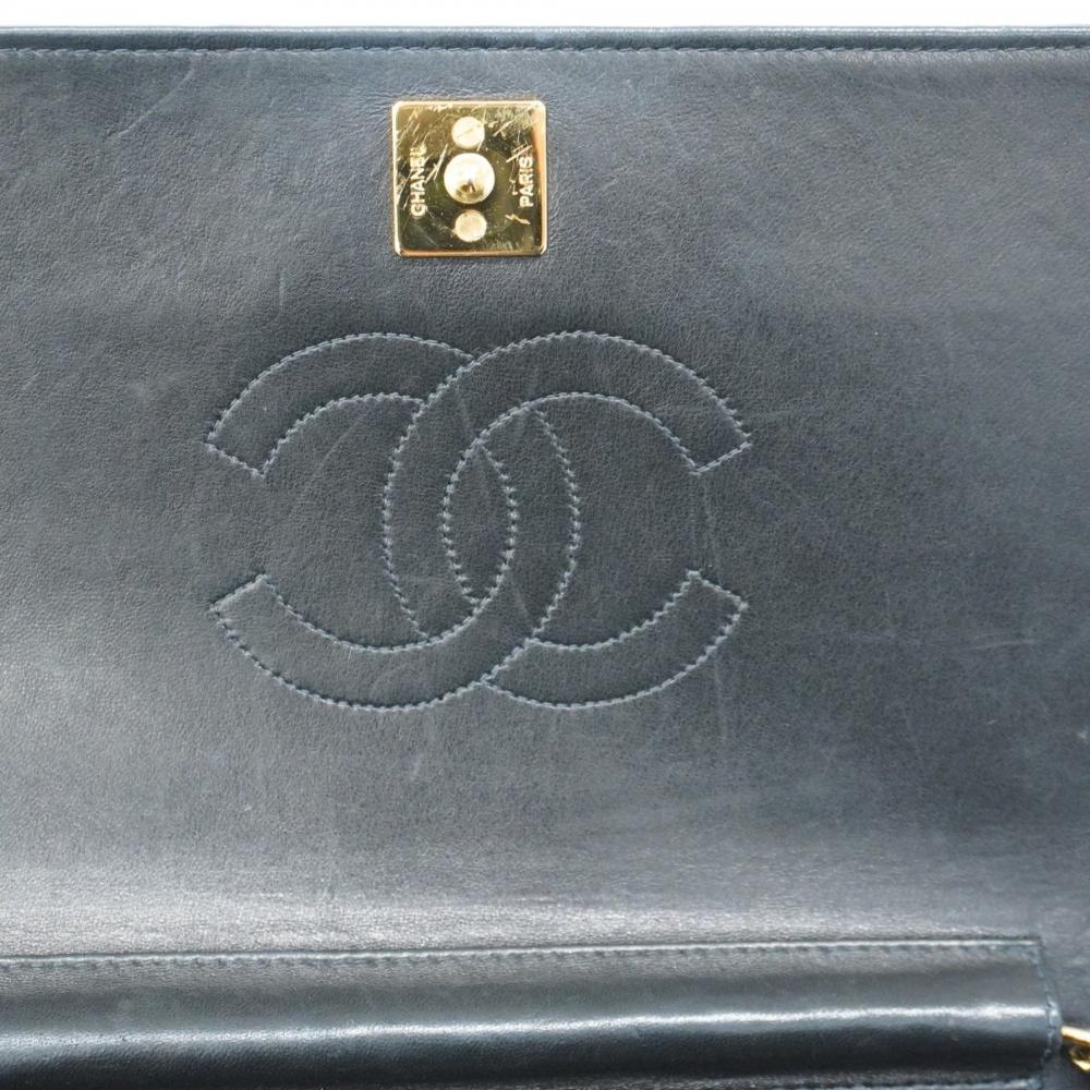 Black Leather Chanel Shoulder Bag