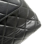 Black Leather Chanel Flap Bag