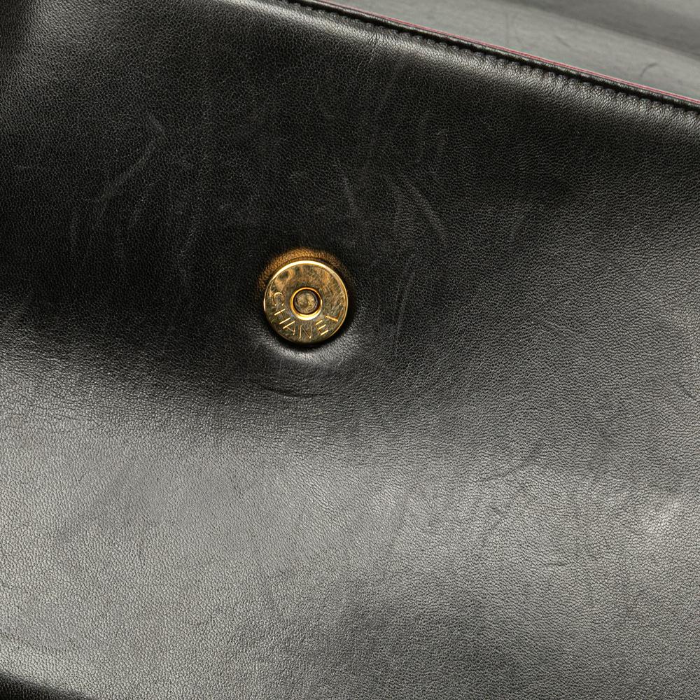 Black Leather Chanel Flap Bag