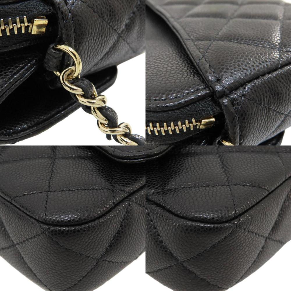 Black Leather Chanel Shoulder Bag