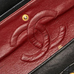 Black Leather Chanel Flap Bag