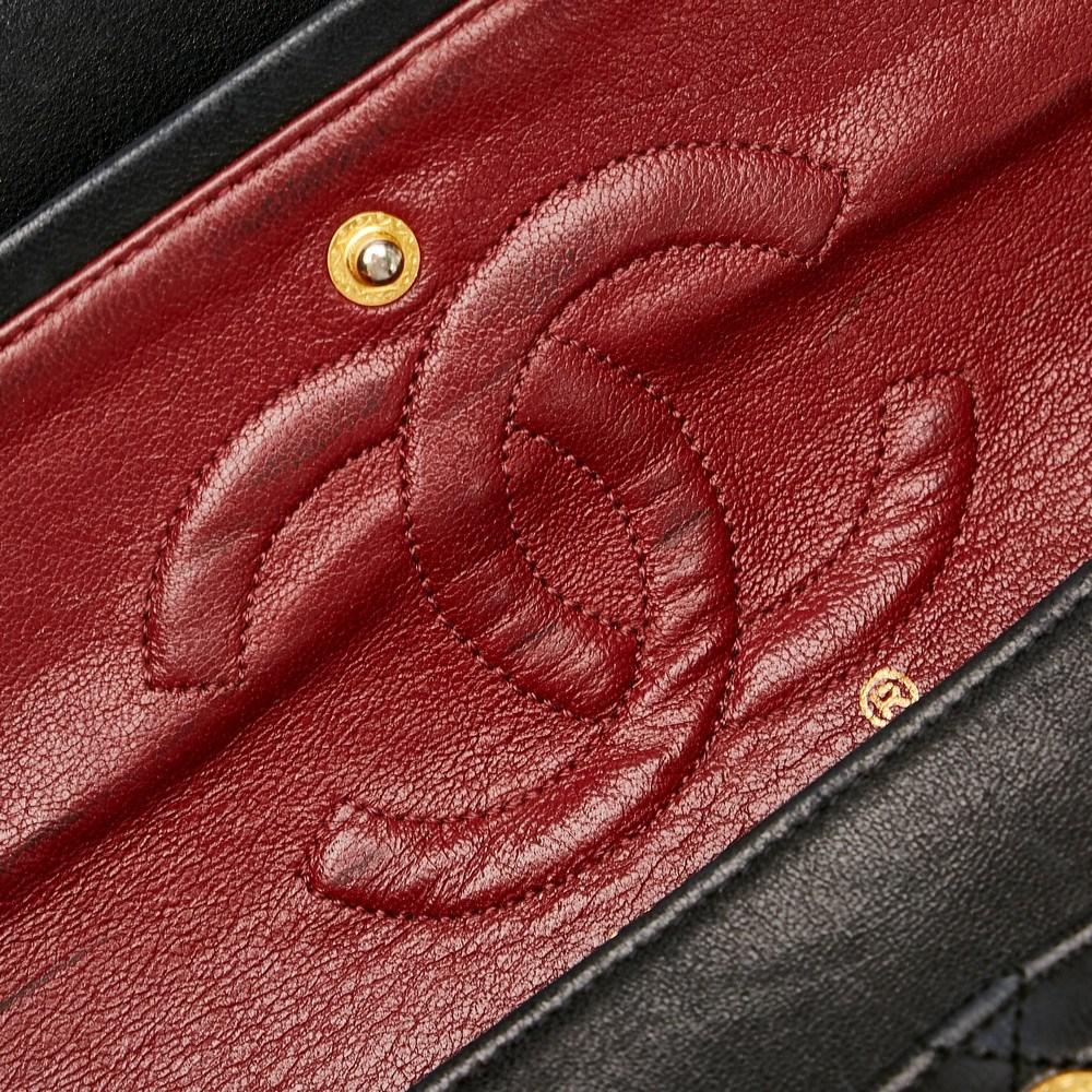 Black Leather Chanel Flap Bag