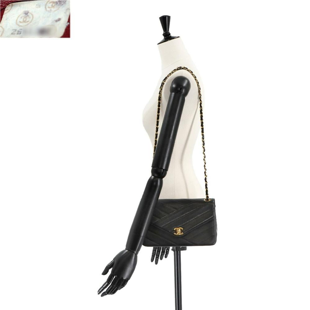 Black Leather Chanel Shoulder Bag