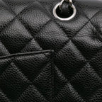 Black Leather Chanel Flap Bag