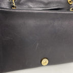 Black Leather Chanel Shoulder Bag