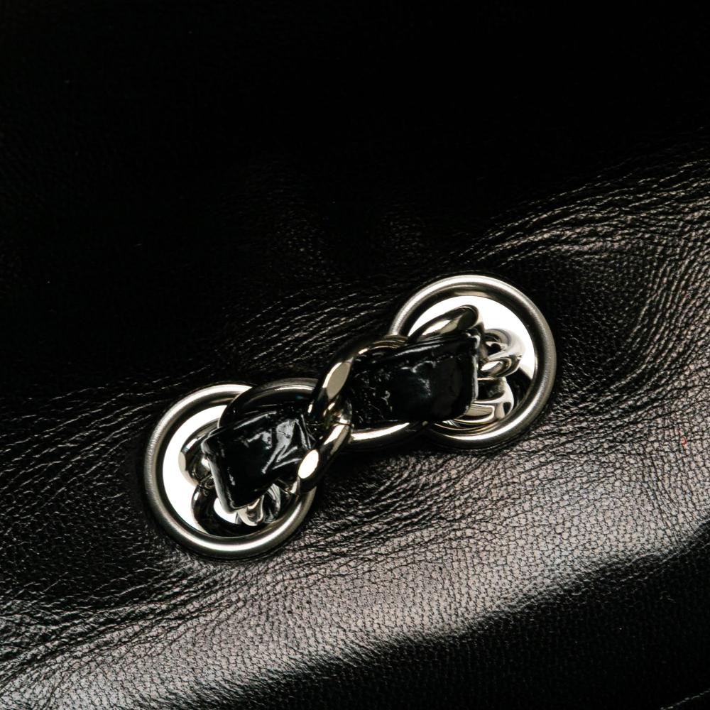 Black Leather Chanel Flap Bag