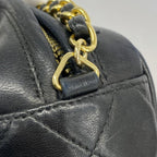 Black Leather Chanel Shoulder Bag