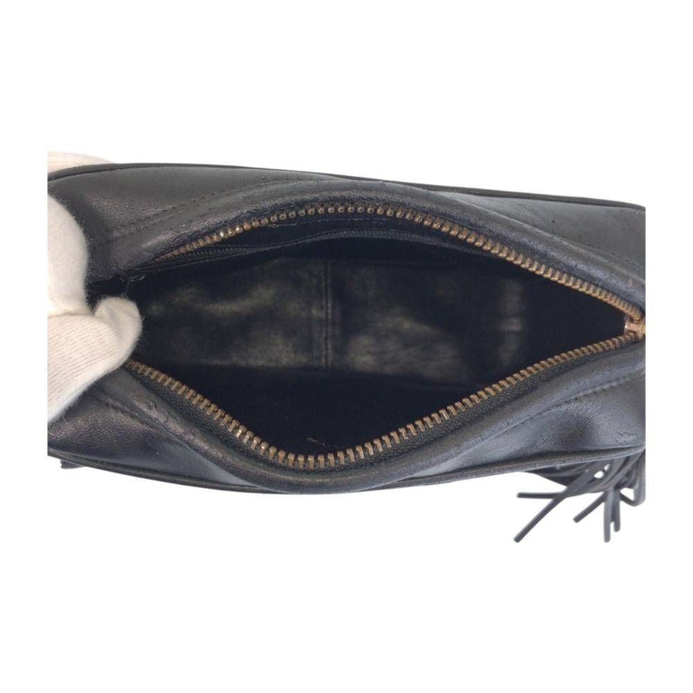 Black Leather Chanel Shoulder Bag