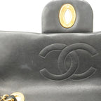 Black Leather Chanel Shoulder Bag