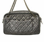 Black Leather Chanel Shoulder Bag