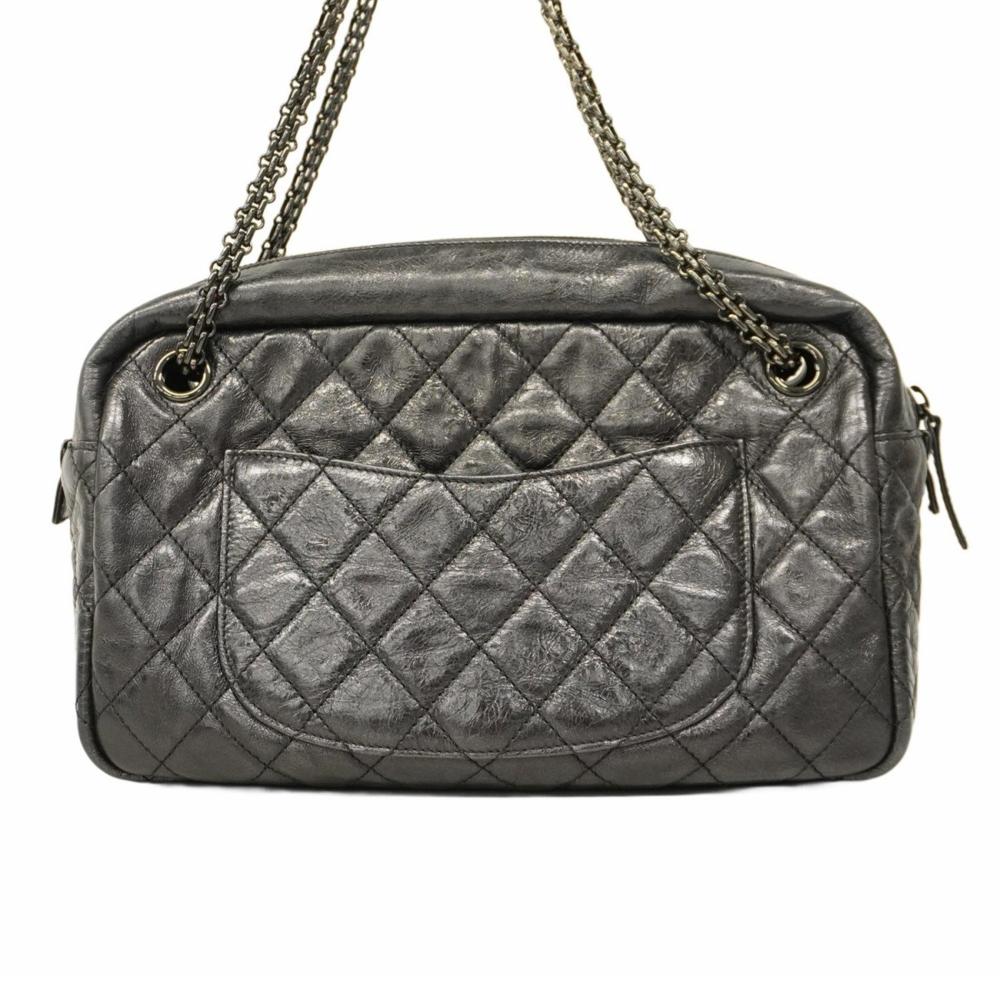 Black Leather Chanel Shoulder Bag