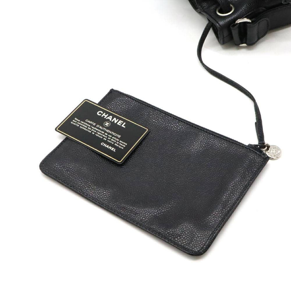 Black Leather Chanel Shoulder Bag